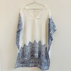 DREW White and Blue Swim Coverup